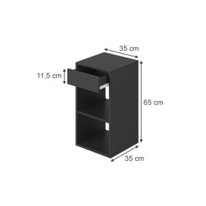 Vicco Nachttisch Dany Anthrazit 35 x 65 2er Set