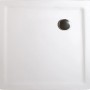 Quadratische, alpinweiße Schulte Duschwanne 90x90 cm aus Mineralguss mit Ablaufgarnitur.