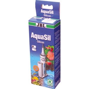 Verpackung JBL AquaSil 80ml, transparentes Aquarium Silikon für Aquarienreparatur.