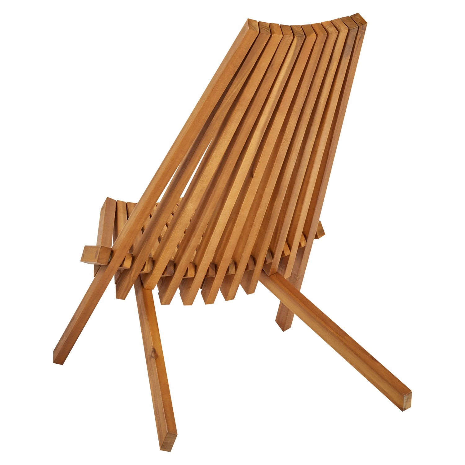 Klappbarer Gartenstuhl aus hellem Akazienholz mit Latten, Teil des Beliani Bistro Sets BELLANO. Ideal für Garten & Balkon.