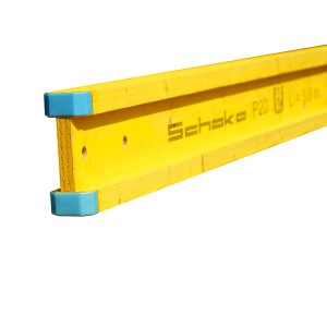 Schake Holzschalungsträger H20, 5900 mm, mit braunen Endkappen. Für den Schalungsbau.
