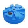 Blauer KMND 3000L Trinkwasser Wassertank aus Polyethylen. Runder PE-Tank mit zwei schwarzen Deckeln für Garten & Haus.