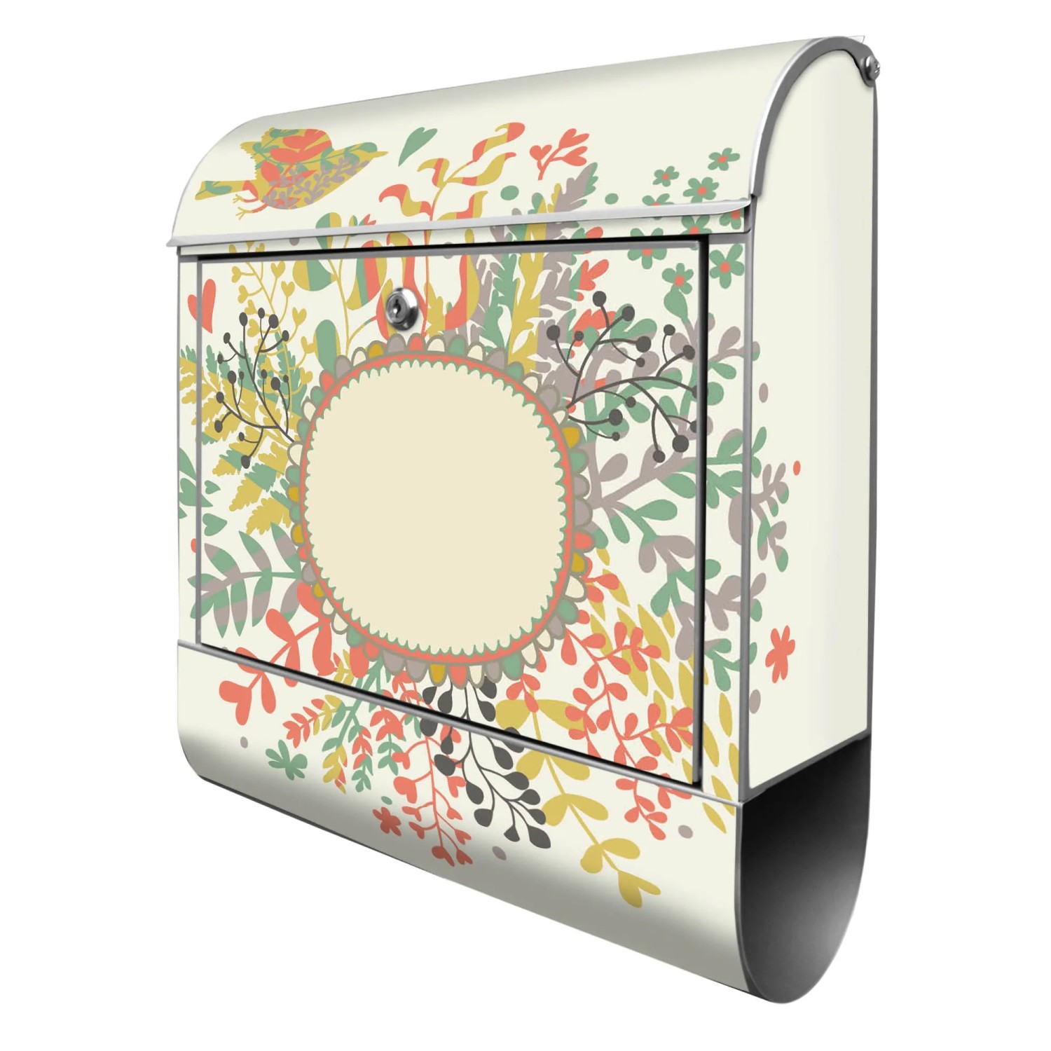 Banjado Design Briefkasten Silber Pulverbeschichtet 39x47x14cm 2 Schlüssel günstig online kaufen