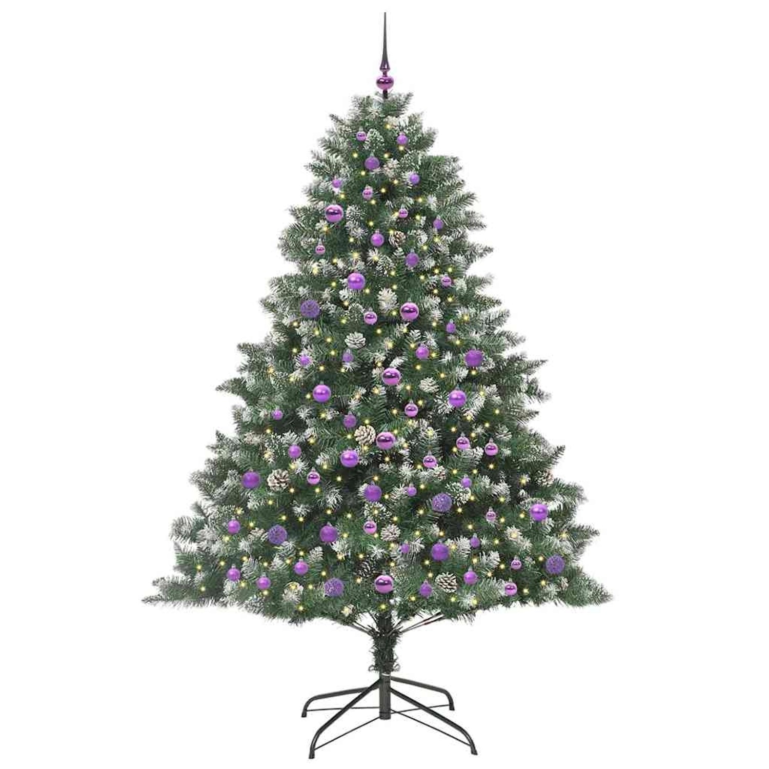 vidaXL Künstlicher Weihnachtsbaum mit 300 LEDs Grün 140 x 140 x 210 cm 3395251