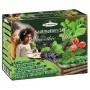 Quedlinburger Saatmatten Smoothie Mix: Packung mit Spinat, Gurke, Petersilie, Grünkohl, Basilikum, Tomate und Minze.