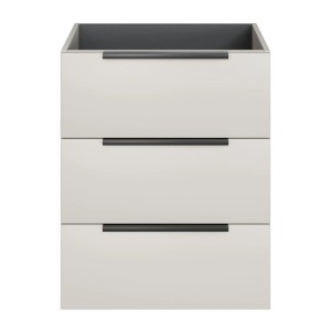 Pelipal Waschbeckenunterschrank Quantum 07, Kaschmir Matt, 59 cm mit 3 Auszügen.
