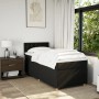 Schwarzes vidaXL Boxspringbett 100x200 cm mit Matratze im Schlafzimmer.