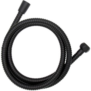 Schwarzer Wenko Edelstahl Duschschlauch, 150 cm, flexibel und robust.