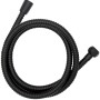 Schwarzer Wenko Edelstahl Duschschlauch, 150 cm, flexibel und robust.