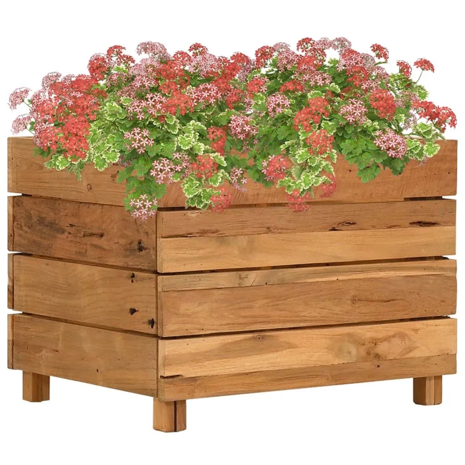 vidaXL Hochbeet 50x40x38 cm Teak Altholz und Stahl 47421