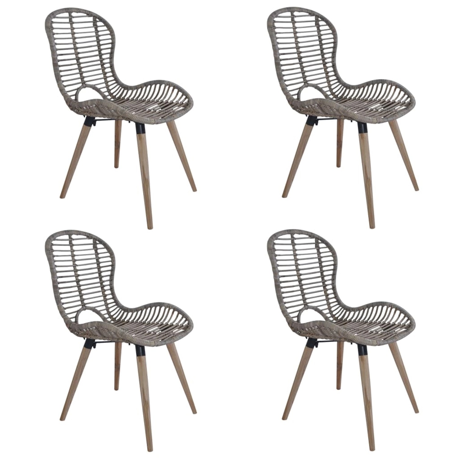 vidaXL Esszimmerstühle 4 Stk Braun Rattan 246854