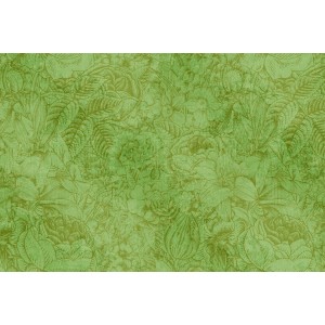 Grüne Fototapete mit Blumen- und Dschungelmotiven, 4,00 m x 2,70 m, FSC®-zertifiziert.