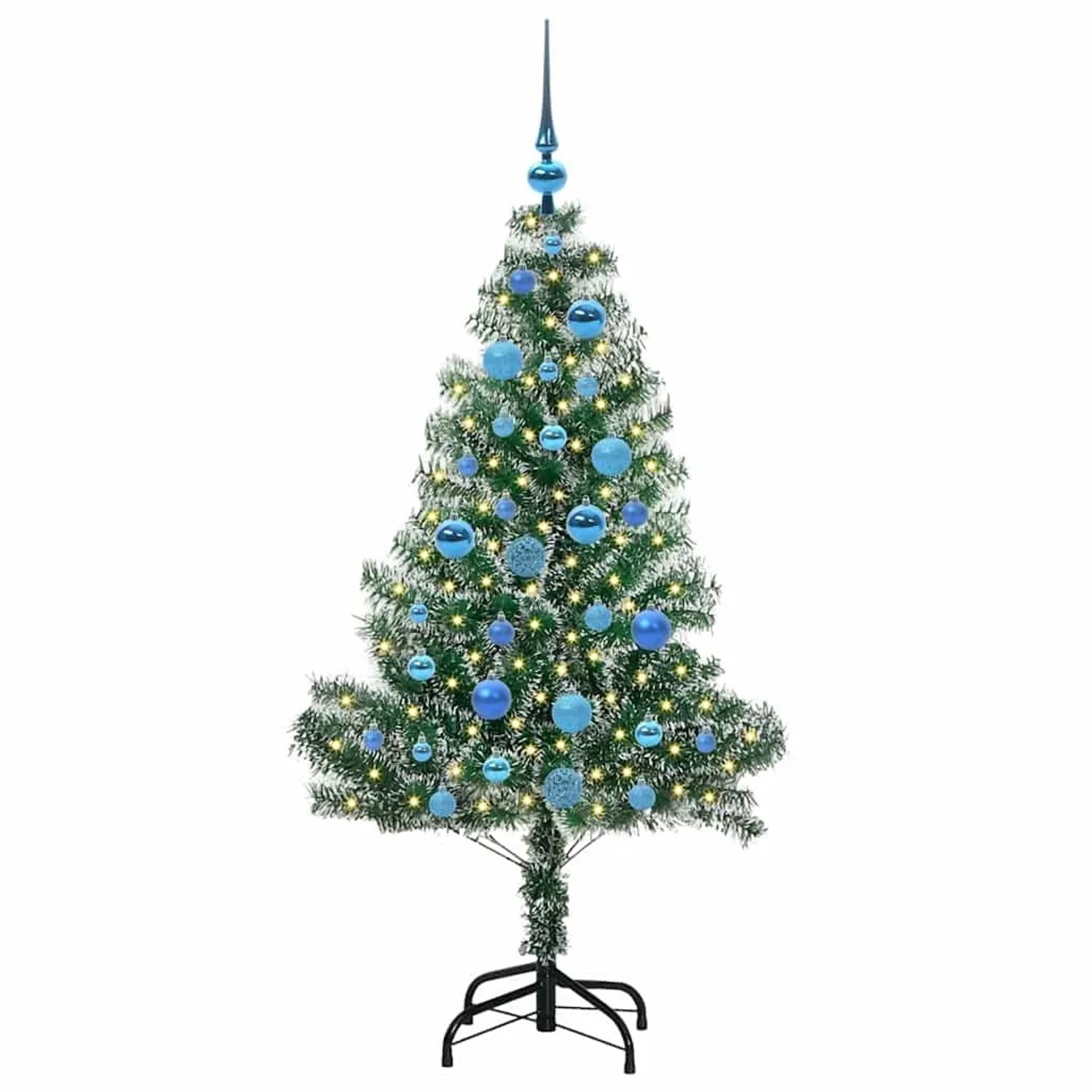vidaXL Künstlicher Weihnachtsbaum Beschneit mit LED Licht 150 cm 3396813