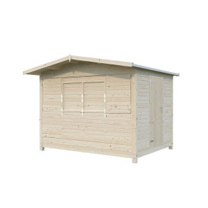 Palmako Marktstand Marian, klappbar, 298x228 cm, naturbelassenes Fichtenholz mit Tür und Klappladen.