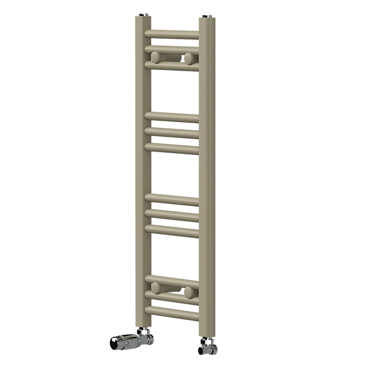 LuxeBath Handtuchheizkörper 300 x 800 mm Beige mit Thermostatventil Badheizkörper Gerade Seitenanschluss