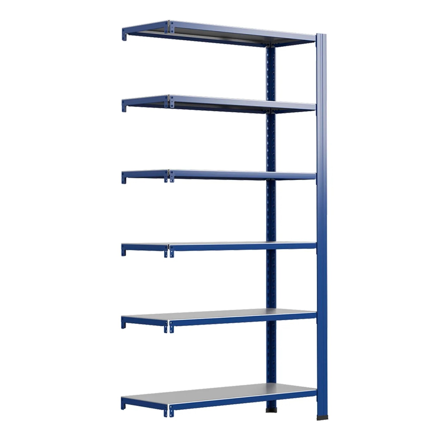 Ar Shelving T Profile Zusatzmodul Blau & Verzinkt 200x120x40 cm 6 Böden 180 kg