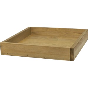 T & J Ablage/Futterstelle Labo-3D aus braun gebeizter Weide, 36x36x6 cm, für Zaunbau & Sichtschutz.