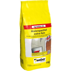 Gelber Sack Weber Malerspachtel extra fein, 4 kg, für Ausgleichsmassen und glatte Wände.