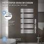 Chrom Badheizkörper 60x120cm mit Thermostat und Eck Wandanschluss.