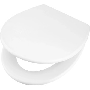 Weißer, matter baliv Deluxe WC-Sitz Margat aus Duroplast. Mit Absenkautomatik für leises Schließen.