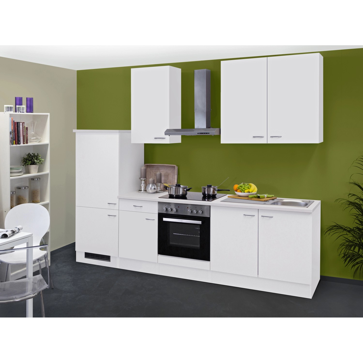 Flex-Well Classic Küchenzeile/Küchenblock Wito 270 cm Weiß