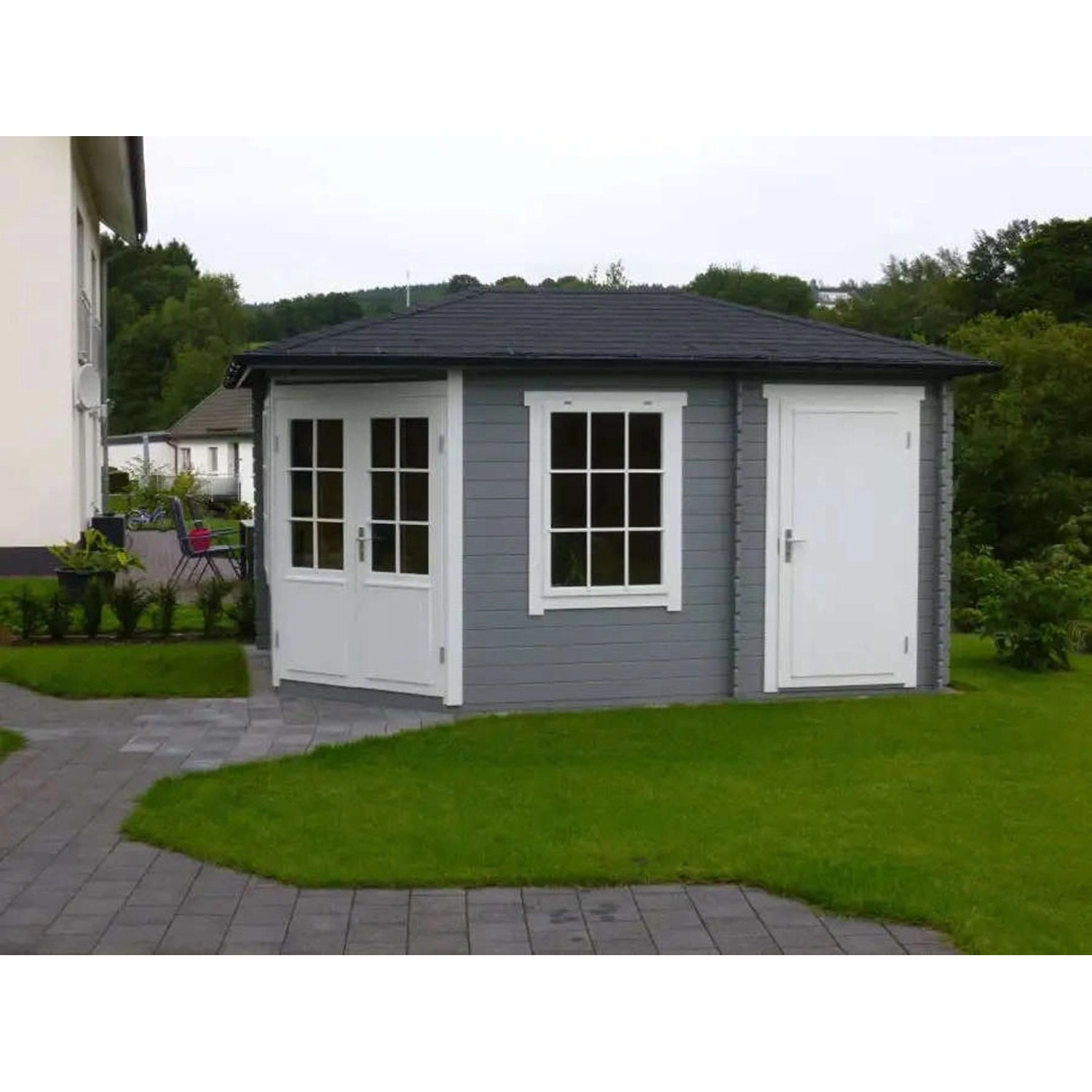Alpholz Gartenhaus Rhein Walmdach Tauchimprägniert 475 cm x 325 cm