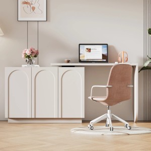 okwish Schreibtisch Eck Computertisch Drehbar Für Büro Wohnzimmer 110x40x75cm Weiß
