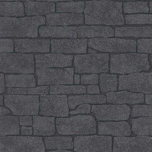 Anthrazitfarbene Vliestapete mit dunklem Steinmuster und Glitzer-Effekt für Wohn- und Jugendzimmer.