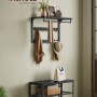 Songmics Wandgarderobe Barnet-old mit Ablage und 10 Haken in Schwarz.
