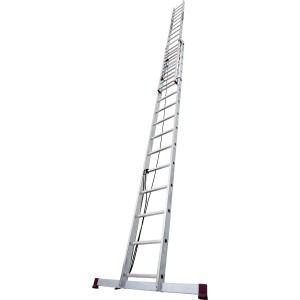 Krause Corda Seilzug-Leiter, 2-teilig mit 16 Sprossen, aus Aluminium, für komfortable Höhenverstellung.