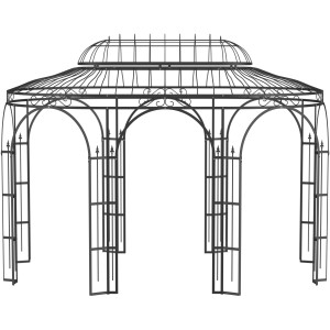 Eleo Pavillon Verona aus Metall, pulverbeschichtet in Schwarz. Stabiler Gartenpavillon im ovalen Design.