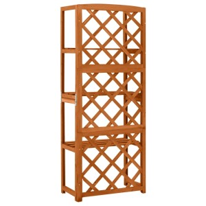 vidaXL Spalier mit Ablagen aus Tannenholz, 140cm hoch. Rankhilfe für Garten und Balkon.