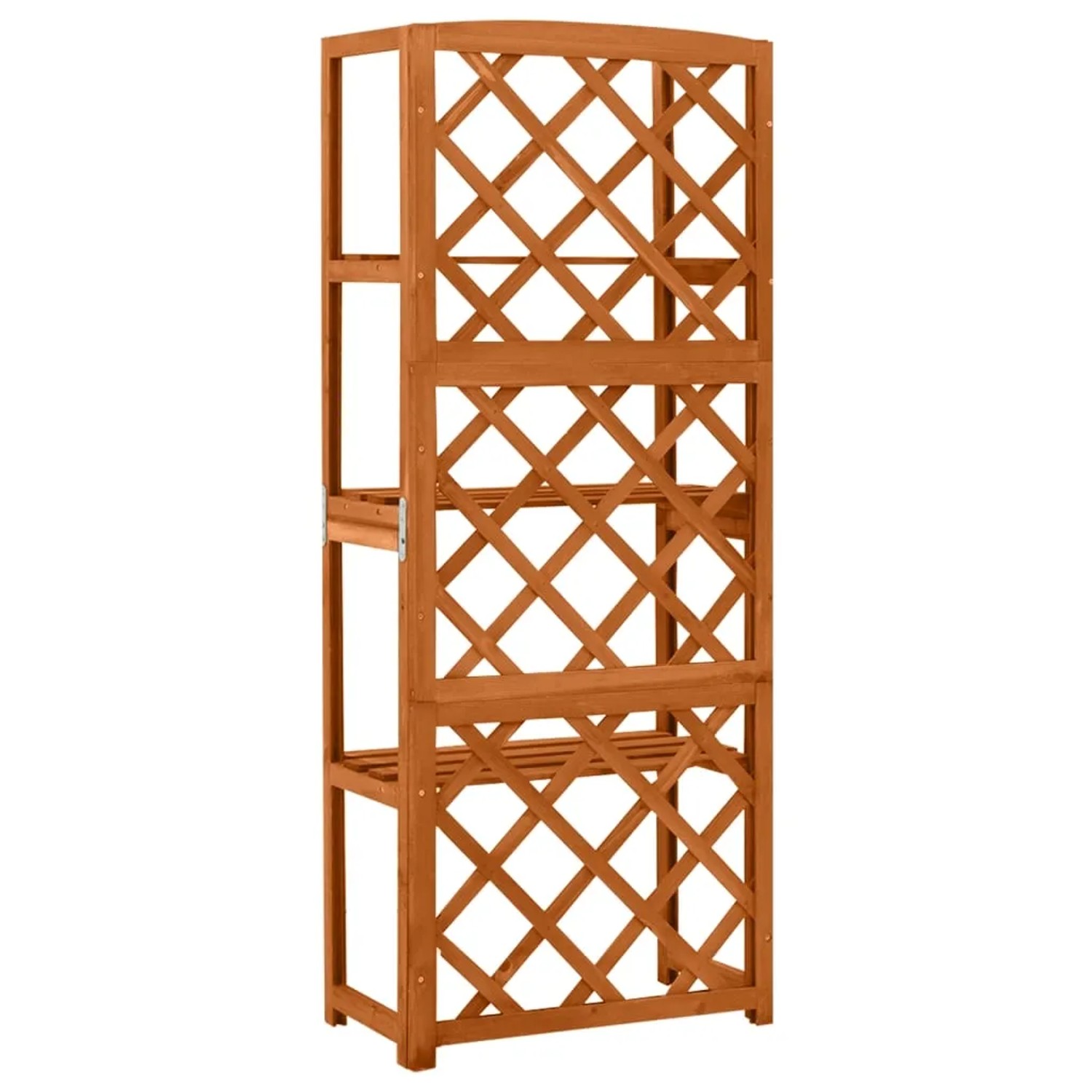 vidaXL Spalier mit Ablagen aus Tannenholz, 140cm hoch. Rankhilfe für Garten und Balkon.
