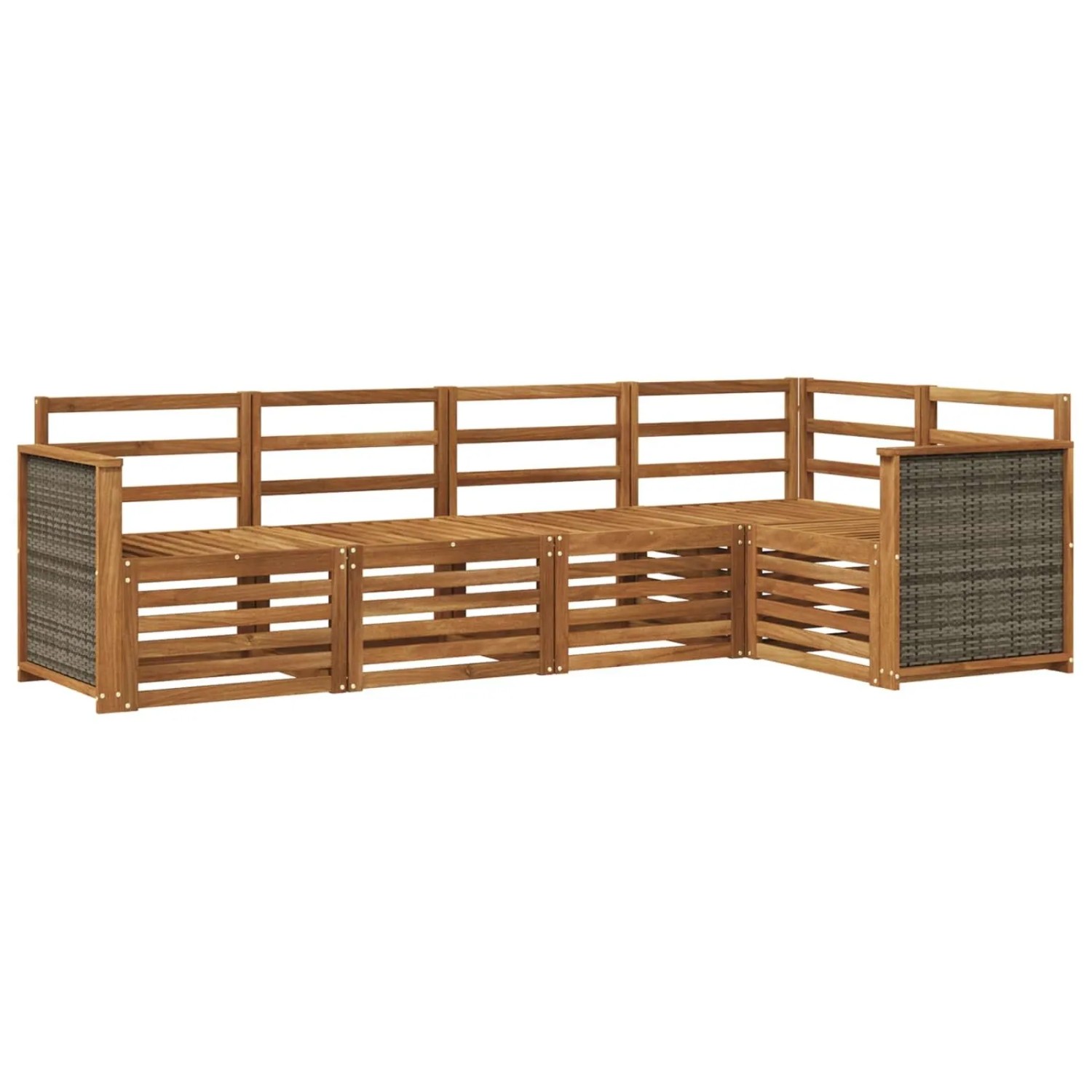 vidaXL Ecksofa Set 4 Stk Natur Massivholz Akazie 3384345