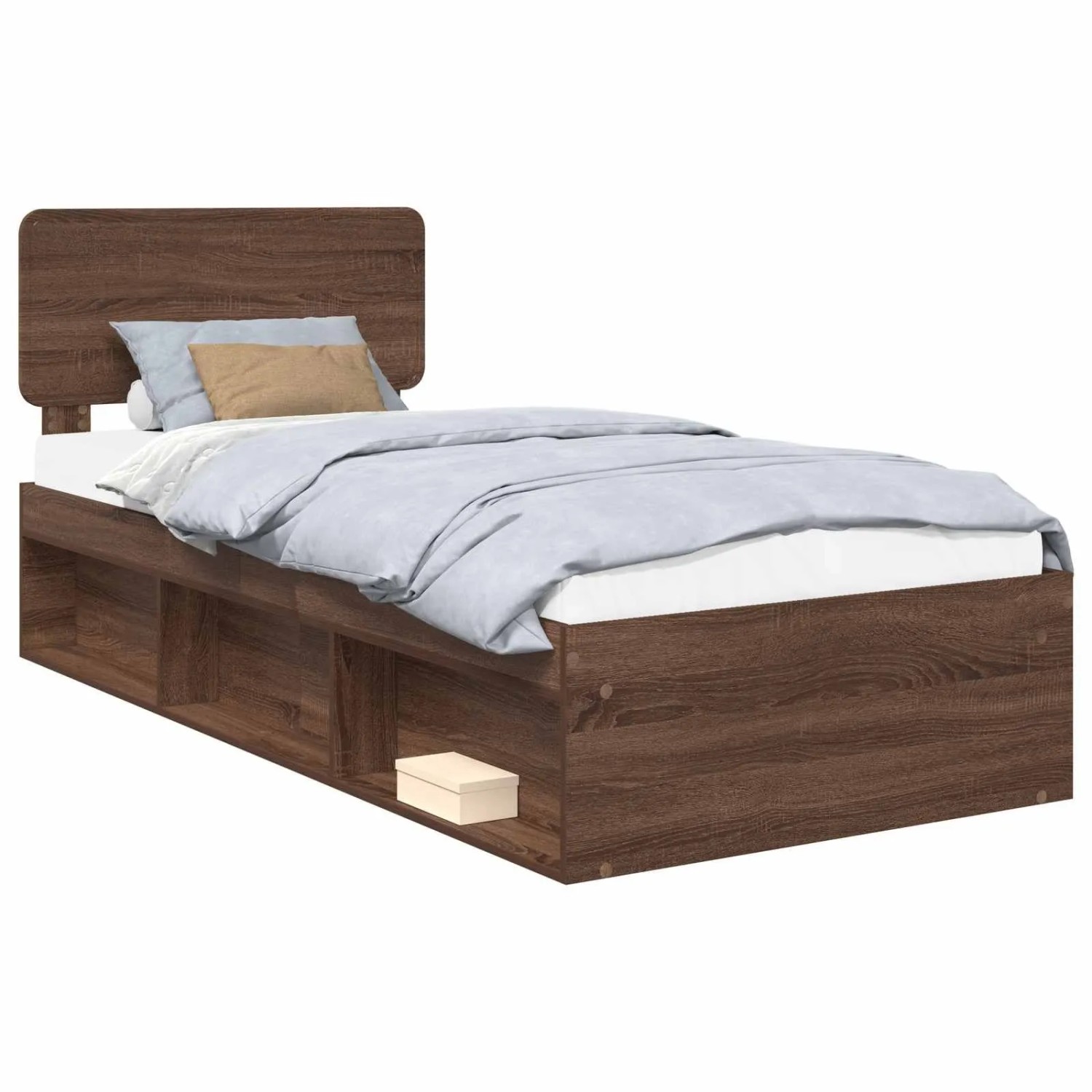 vidaXL Bettrahmen Braun Eichen-Optik 75 x 190 cm Massives Kiefernholz 3412147