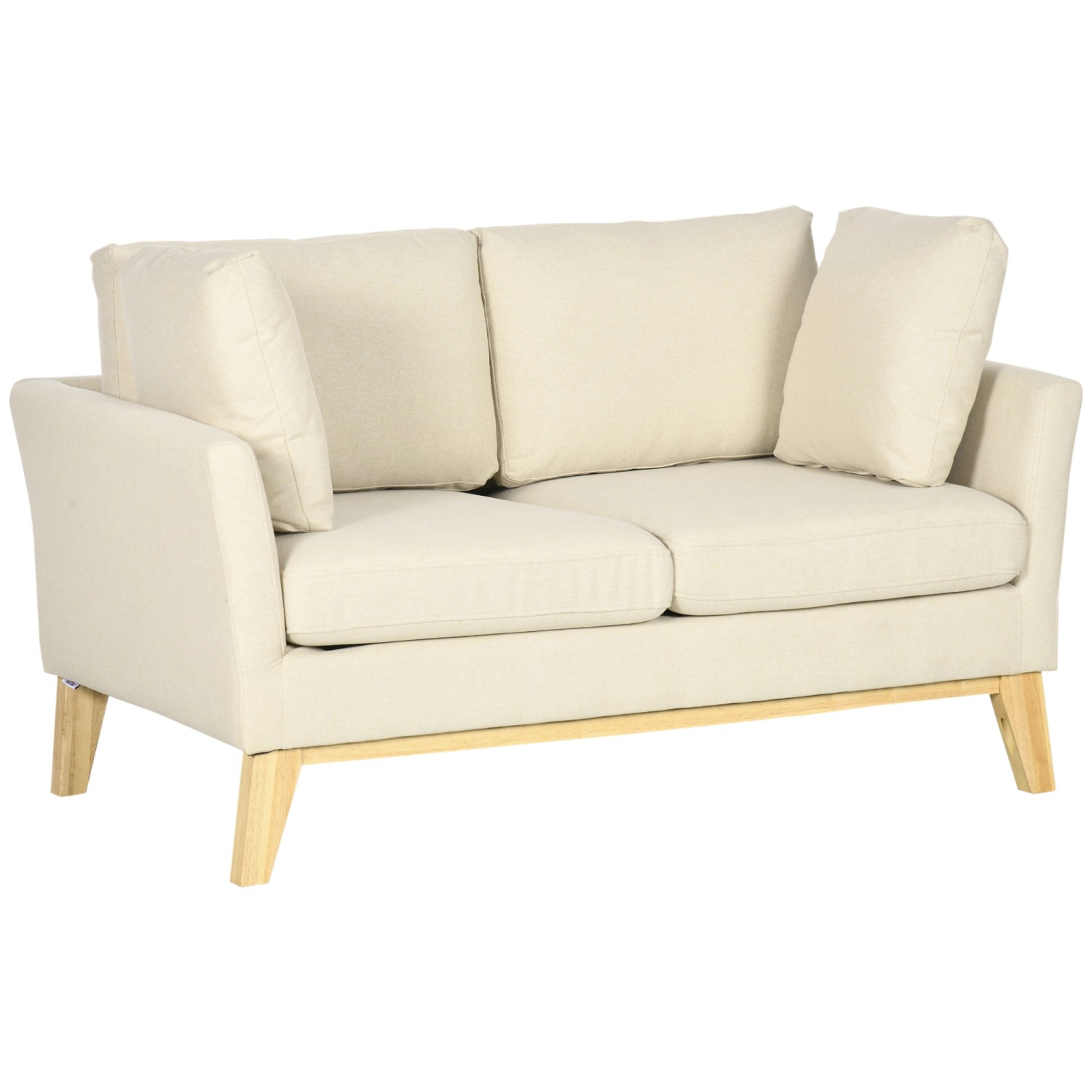 HOMCOM 2-Sitzer Sofa in Leinenoptik mit Kissen 137 x 78 x 78 cm