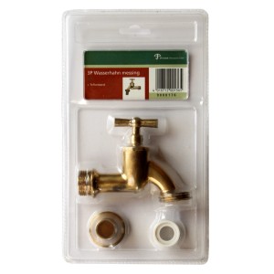 Arves Wasserhahn (3/4) aus Messing, Zubehör für Regentonnen und Wasserzapfstellen.
