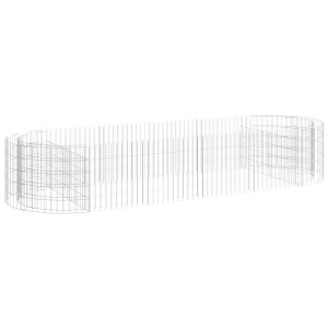 furnicato Gabionen-Hochbeet, verzinkt, 300x100x50 cm, Drahtgitterstruktur.