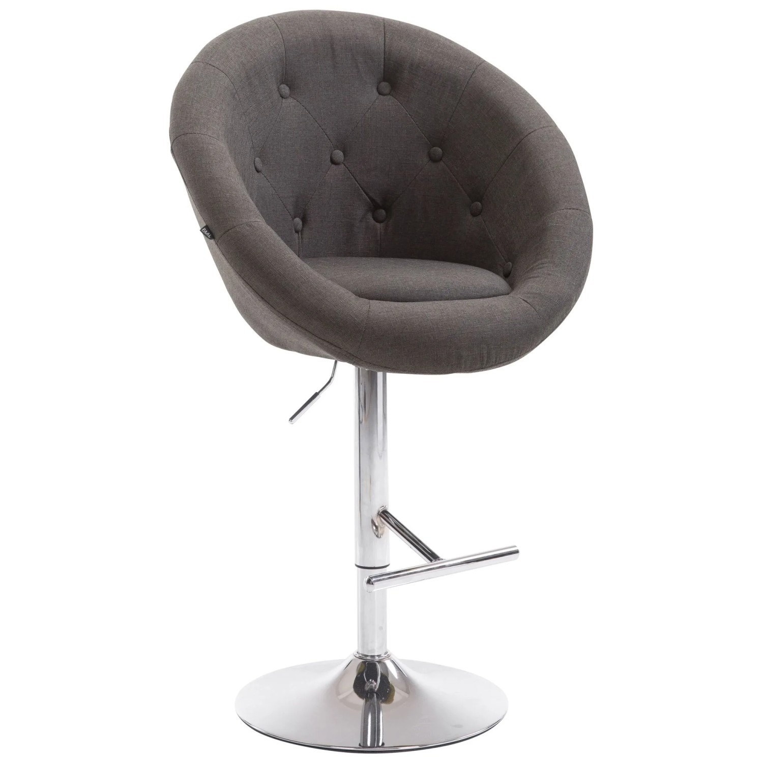 CLP Barhocker London V2 Stoff Dunkelgrau/Chrom