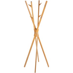 Wenko Stand-Garderobe Mikado aus Bambus mit 8 Haken, zusammenklappbar.