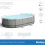 Bestway Frame Pool Power Steel, ovales Komplett-Set, 488x305x107 cm, grau. Stahlrahmenpool mit Zubehör.