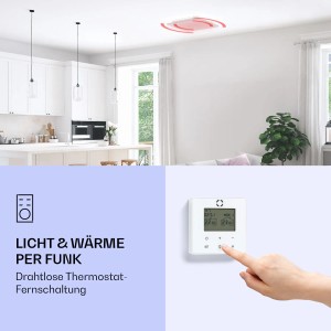 Klarstein Infrarotheizstrahler 2er-Set mit Fernbedienung und Thermostat in Weiß.