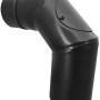 Schwarzer 90 Grad Bogen mit Tür für Firefix Pelletofenrohr, 80 mm Durchmesser.