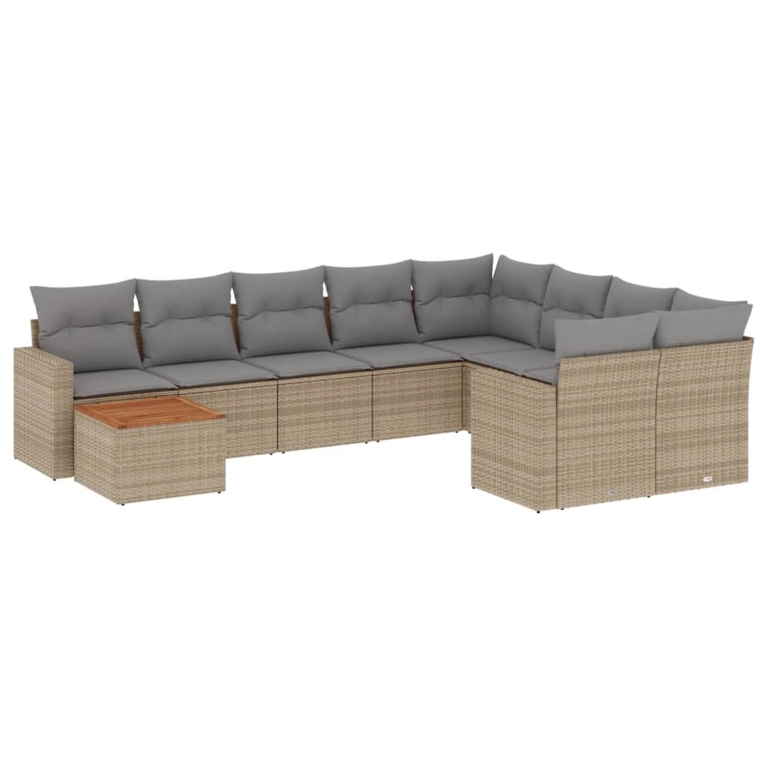 vidaXL 10-Tlg Garten-Sofagarnitur mit Kissen Beige Poly Rattan 3256619 günstig online kaufen
