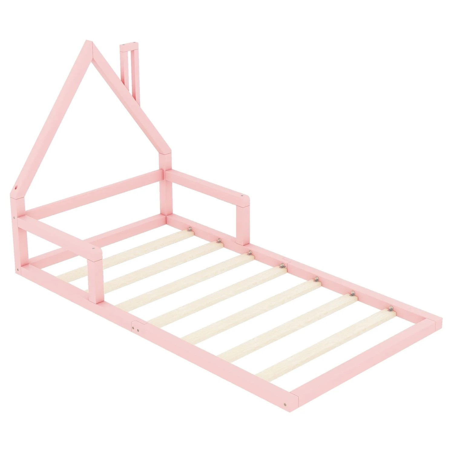 okwish Hausbett 90x200cm mit Schlichtem Design Kinderzimmer Rosa ohne Matratze