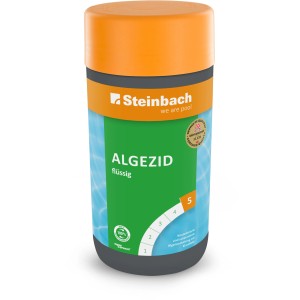 Steinbach Algezid flüssig, 1 l, zur Algenbekämpfung im Pool für klares Wasser.