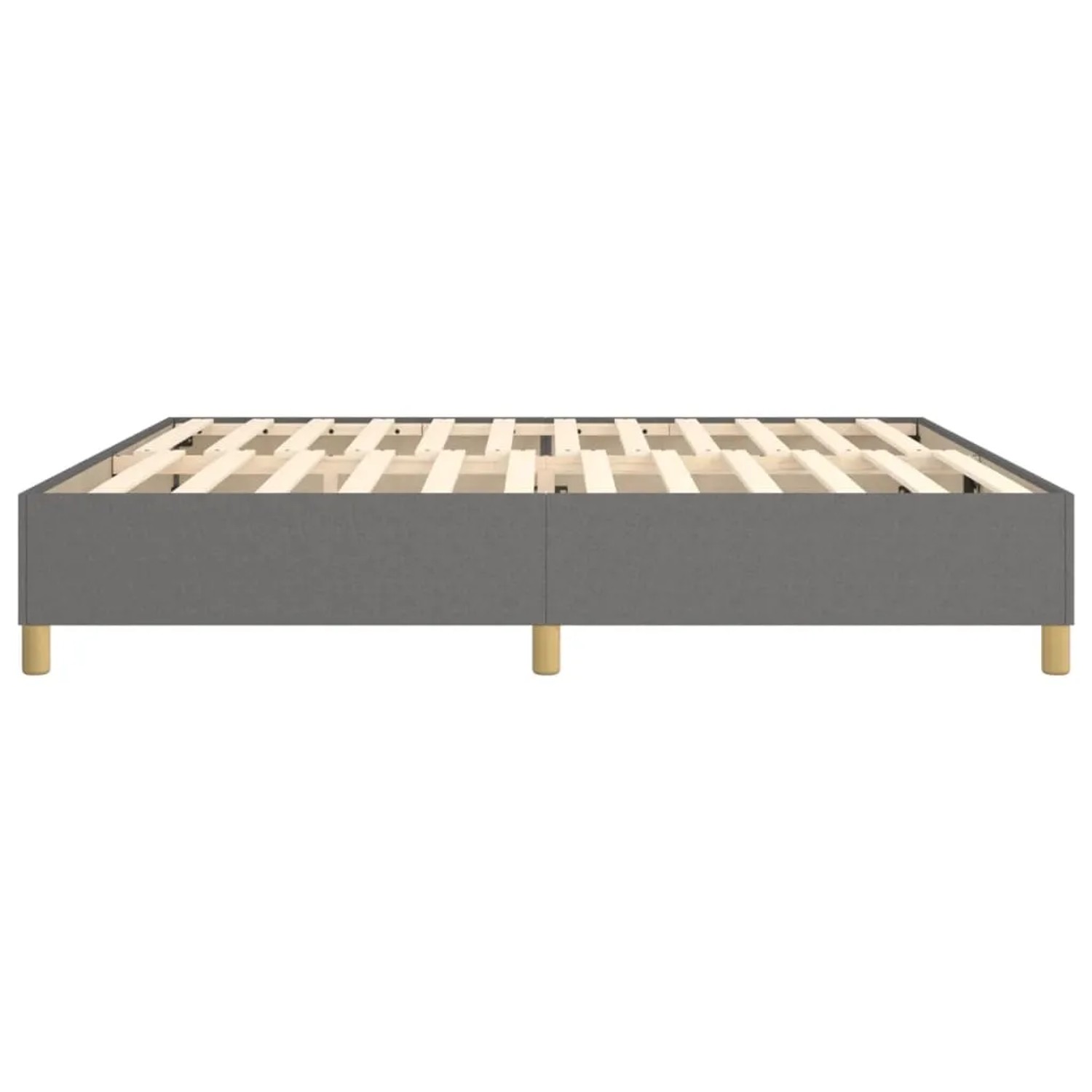 vidaXL Boxspringbett, dunkelgrau, 200x200 cm, Stoffbezug, ohne Matratze.
