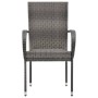 Grauer Furnicato Gartenstuhl, stapelbar, 4er-Set, aus Polyrattan.