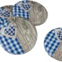 Fackelmann Twist-off Deckel Alpenschick, 10er Set, mit blau-weißem Karomuster und Herz