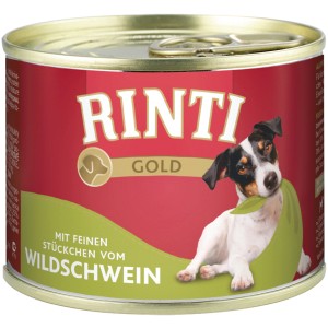 Rinti Gold Hunde-Nassfutter Wildschwein, 185g Dose. Alleinfutter für Hunde.